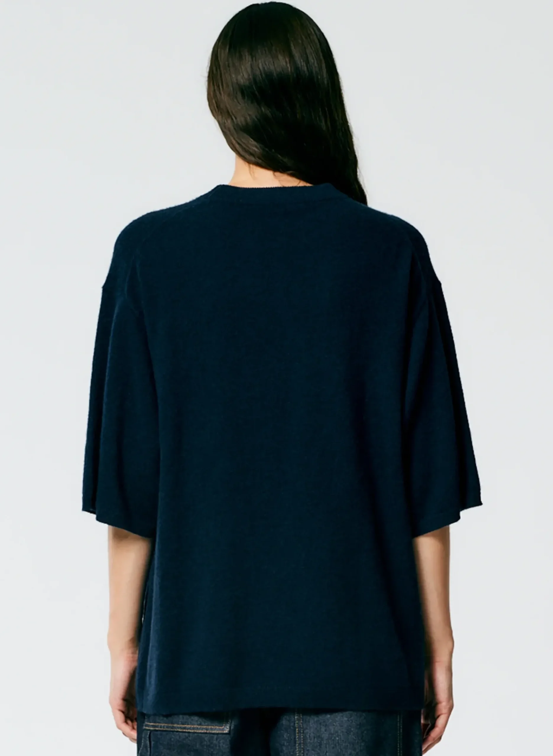 Feather Weight Cashmere Oversized Easy T-Shirt-Tibi Online
