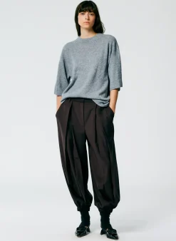 Feather Weight Cashmere Oversized Easy T-Shirt-Tibi Hot