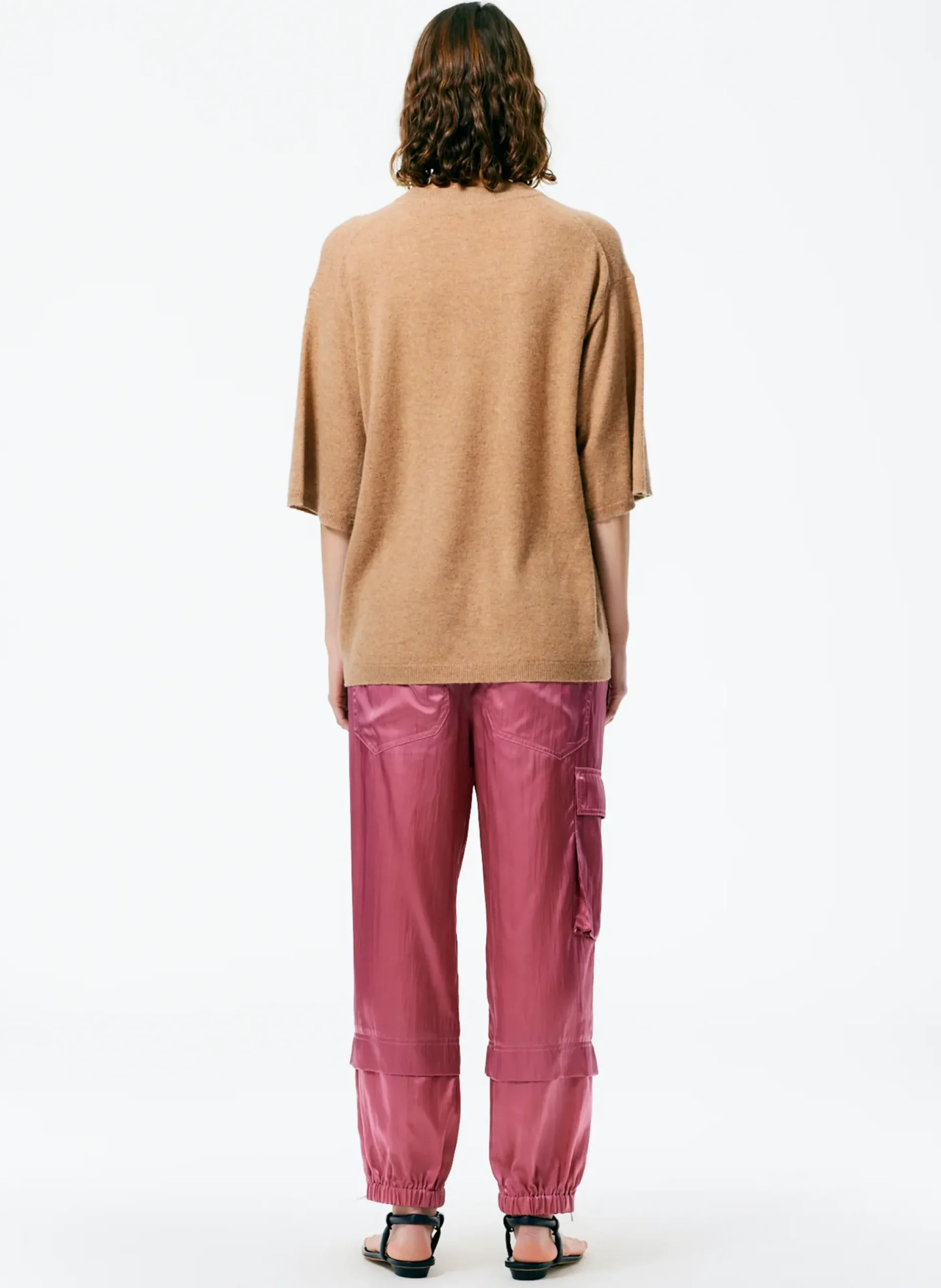 Feather Weight Cashmere Oversized Easy T-Shirt-Tibi Fashion