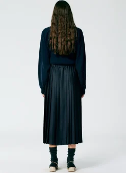 Feather Weight Pleated Pull On Skirt-Tibi Discount