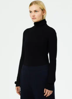 Featherweight Ribbed Sweater Turtleneck Pullover-Tibi Best