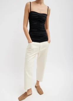 Garment Dyed Stretch Twill Cropped Newman Jean-Tibi Hot