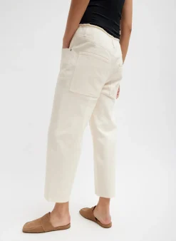Garment Dyed Stretch Twill Cropped Newman Jean-Tibi Hot