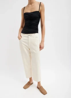 Garment Dyed Stretch Twill Cropped Newman Jean-Tibi Hot