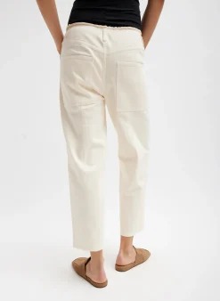Garment Dyed Stretch Twill Cropped Newman Jean-Tibi Hot