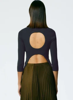Giselle Stretch Sweater Circle Openback Pullover-Tibi Discount