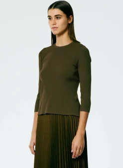 Giselle Stretch Sweater Circle Openback Pullover-Tibi Best