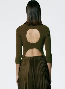 Giselle Stretch Sweater Circle Openback Pullover-Tibi Best