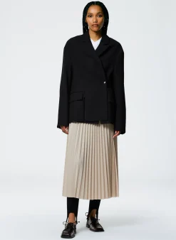 Grain De Poudre Liam Blazer With Slit Zipper Detail-Tibi New