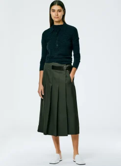 Grain De Poudre Wide Pleat Wrap Skirt-Tibi Best
