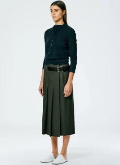 Grain De Poudre Wide Pleat Wrap Skirt-Tibi Best