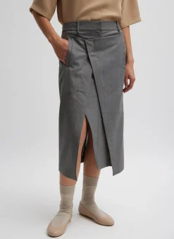 Grant Crossdye Suiting Wrap Trouser Skirt-Tibi Clearance