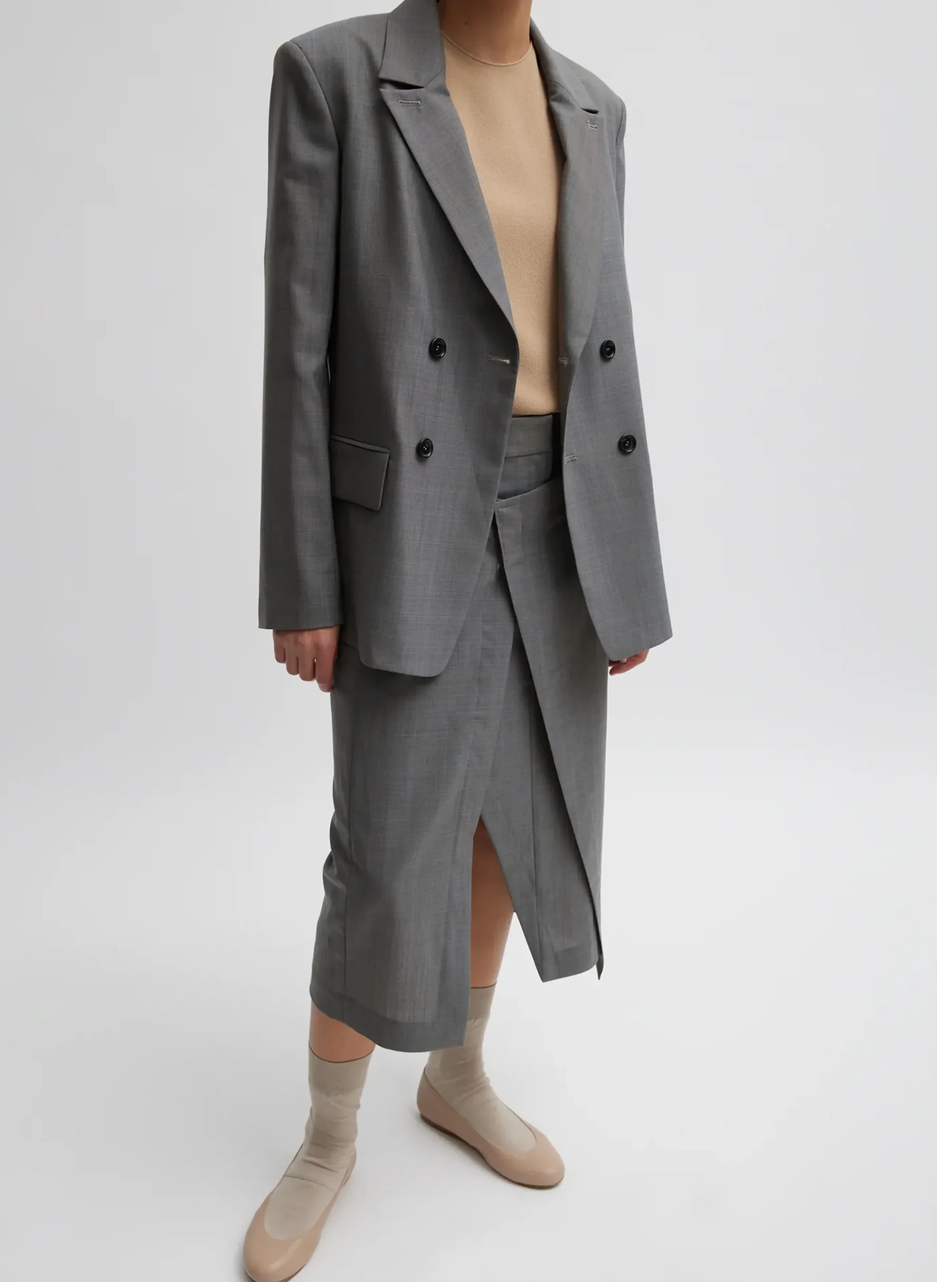 Grant Crossdye Suiting Wrap Trouser Skirt-Tibi Clearance
