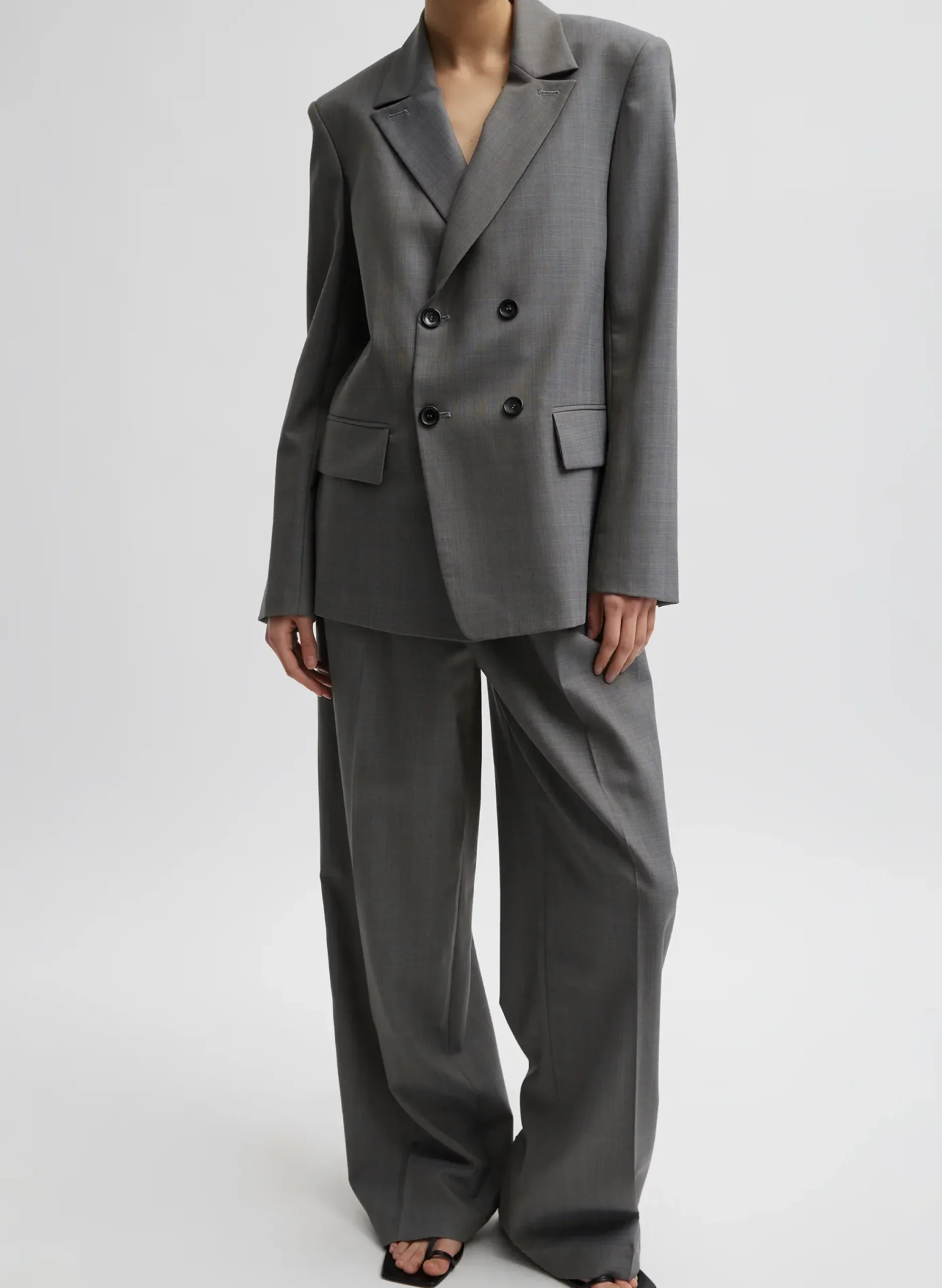 Grant Suiting Double Breasted Blazer-Tibi Discount