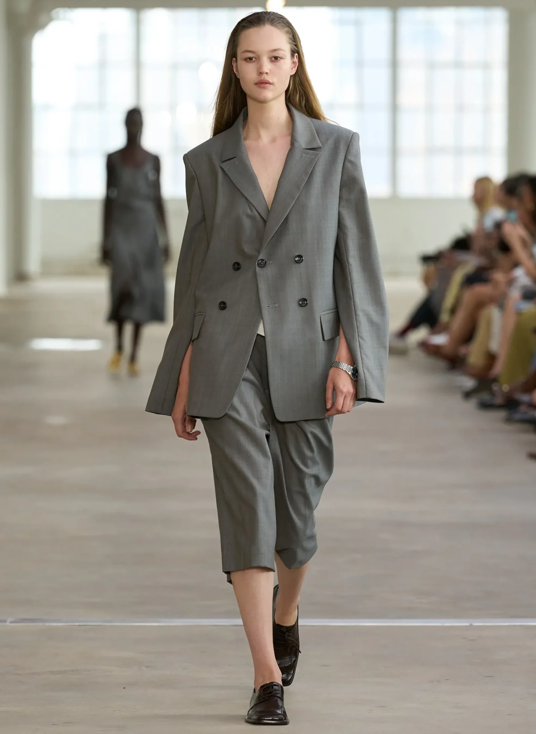 Grant Suiting Fold Over Long Short-Tibi Clearance