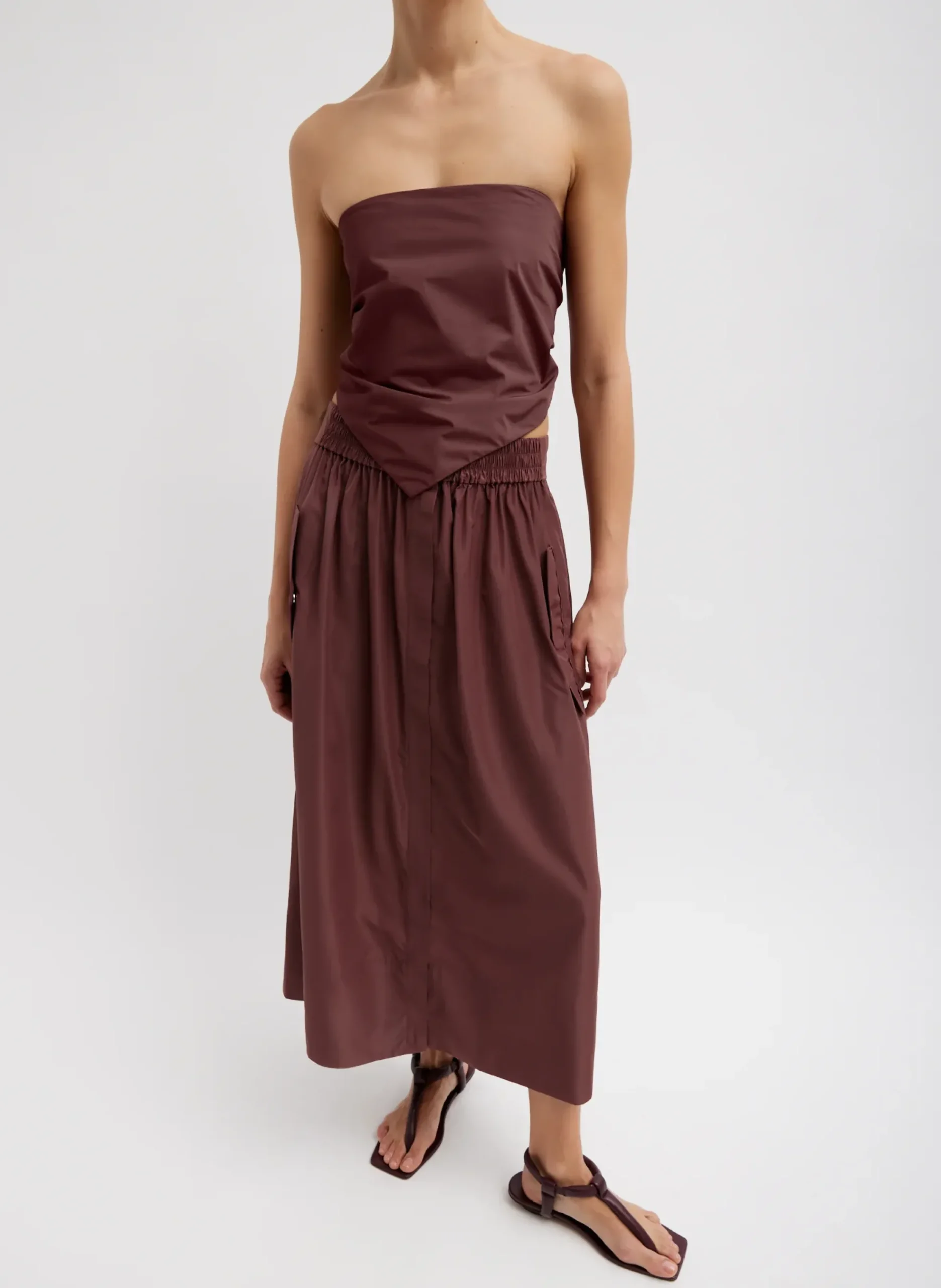 Italian Sporty Nylon Full Skirt-Tibi New