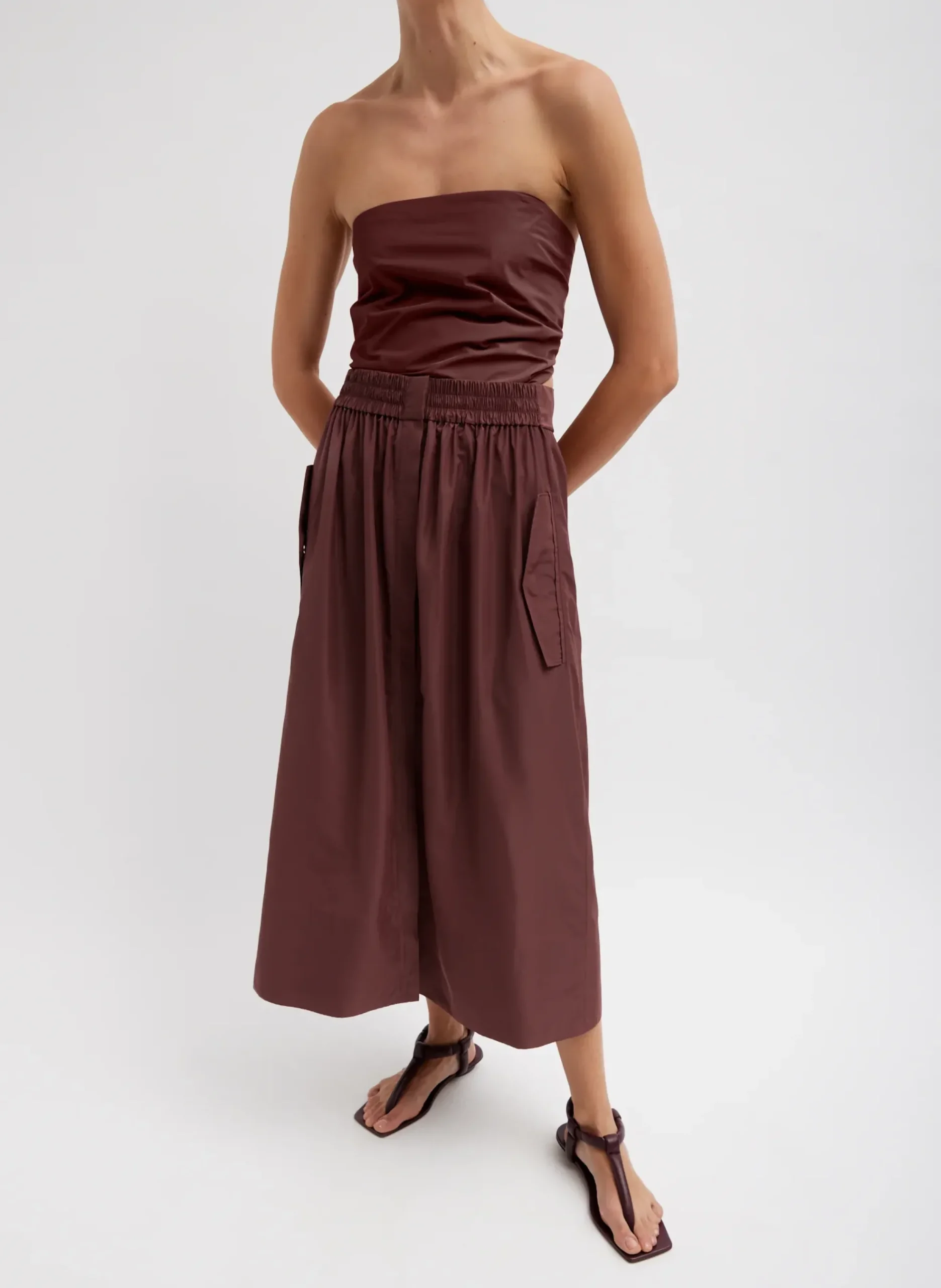 Italian Sporty Nylon Full Skirt-Tibi New