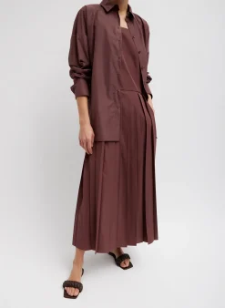 Italian Sporty Nylon Shirt With Cocoon Back-Tibi New