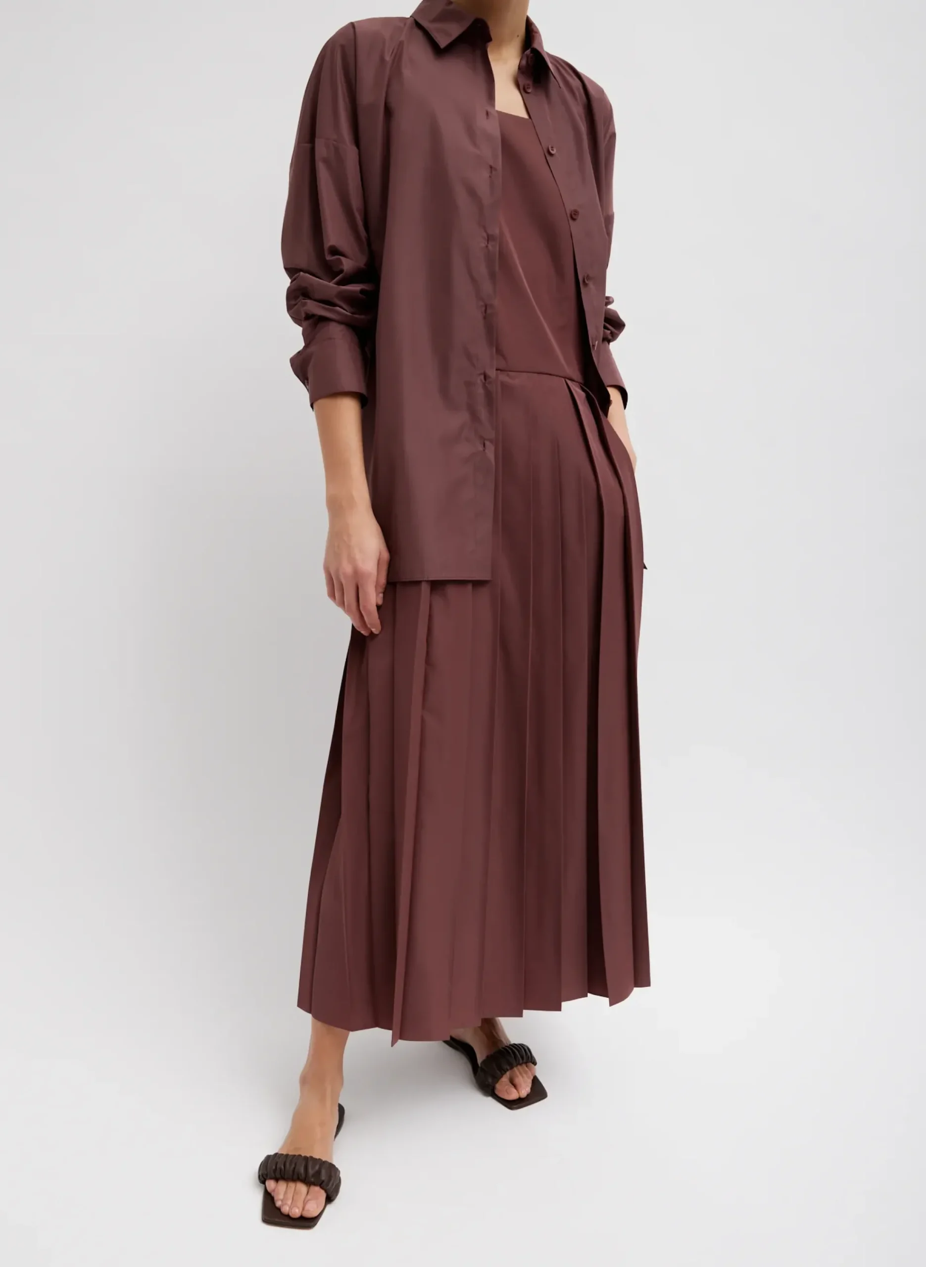 Italian Sporty Nylon Shirt With Cocoon Back-Tibi New