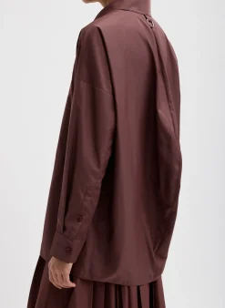 Italian Sporty Nylon Shirt With Cocoon Back-Tibi New