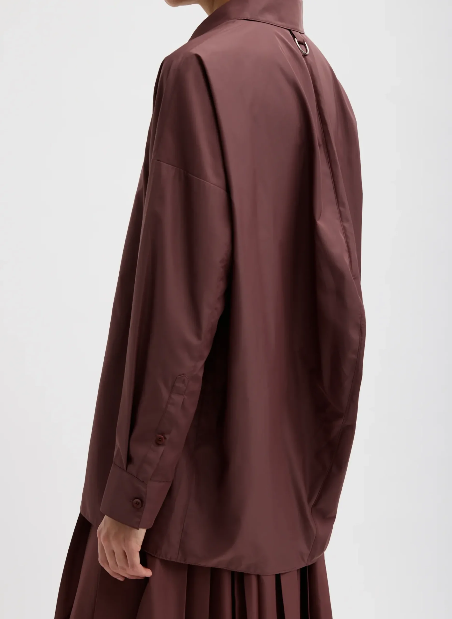 Italian Sporty Nylon Shirt With Cocoon Back-Tibi New