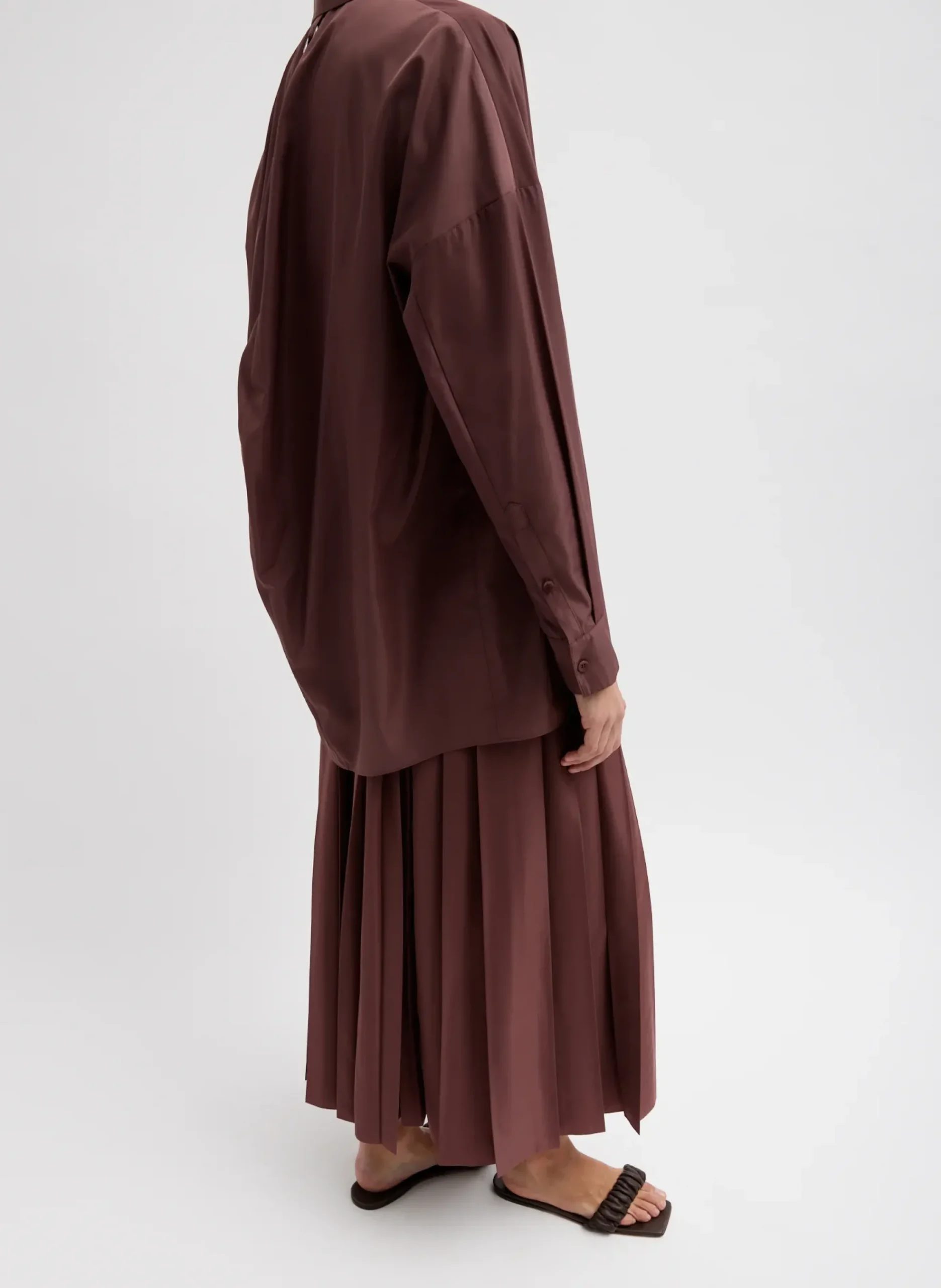 Italian Sporty Nylon Shirt With Cocoon Back-Tibi New