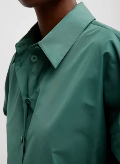 Italian Sporty Nylon Shirt With Cocoon Back-Tibi Sale