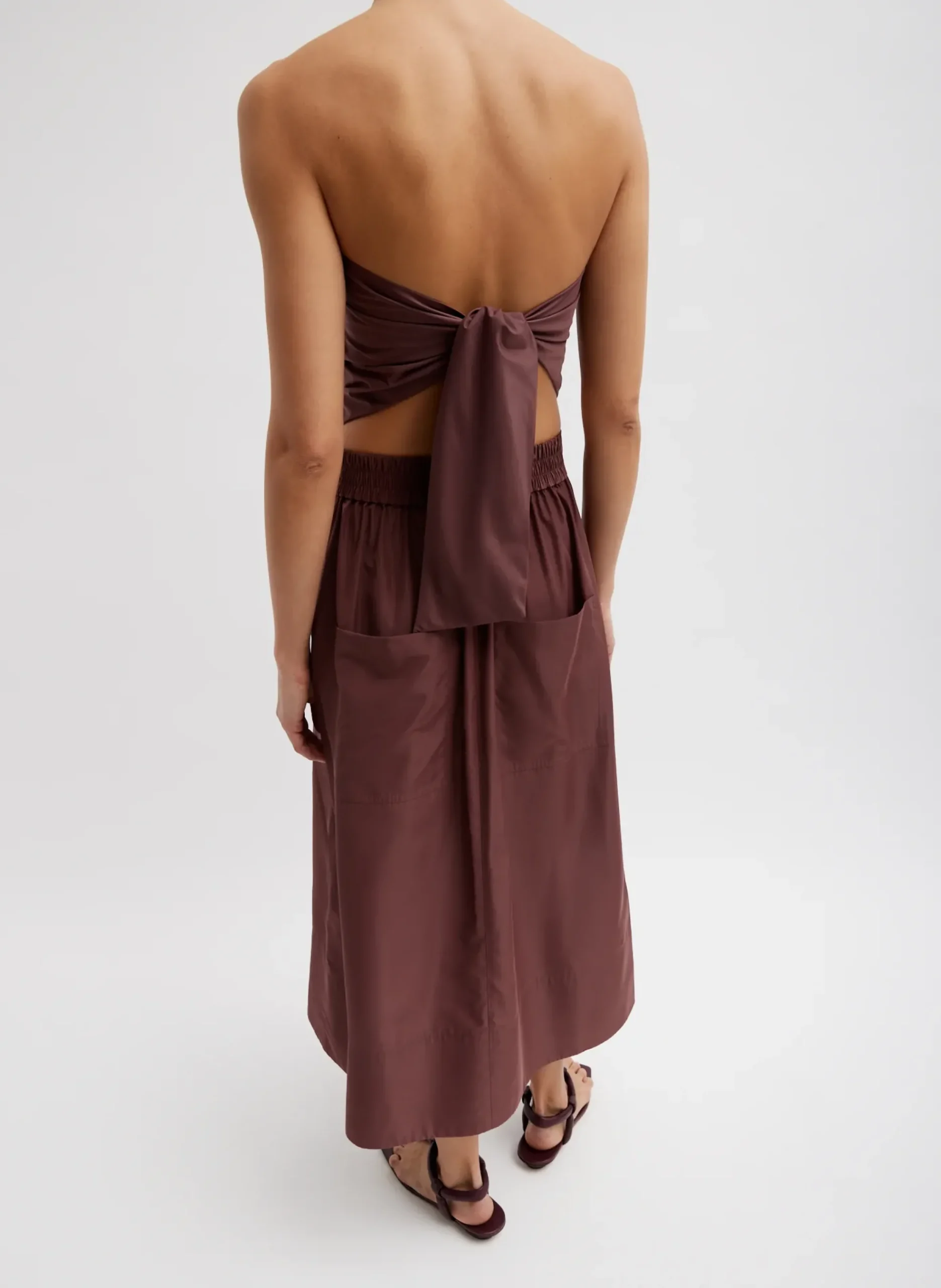 Italian Sporty Nylon Strapless Bandeau-Tibi New