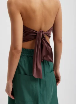 Italian Sporty Nylon Strapless Bandeau-Tibi New