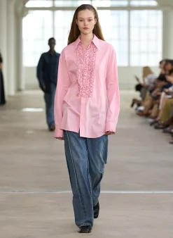 Light Weight Cotton Nylon Easy Tuxedo Shirt-Tibi Sale