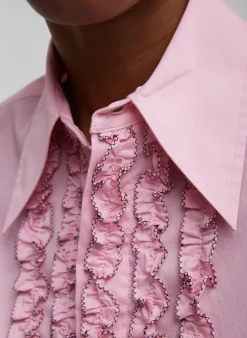 Light Weight Cotton Nylon Easy Tuxedo Shirt-Tibi Sale