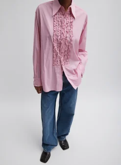 Light Weight Cotton Nylon Easy Tuxedo Shirt-Tibi Sale