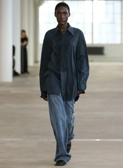 Light Weight Cotton Nylon Easy Tuxedo Shirt-Tibi Best