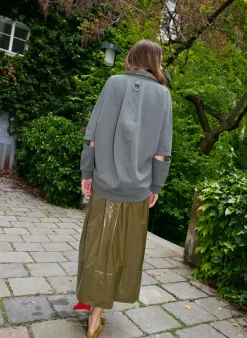 Light Weight Stretch Patent Smocking Waistband Full Skirt-Tibi Outlet