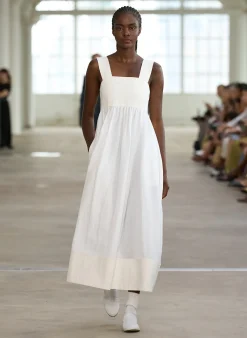 Linen Cotton Voile Sculpted Dress-Tibi Clearance