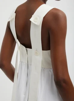 Linen Cotton Voile Sculpted Dress-Tibi Clearance