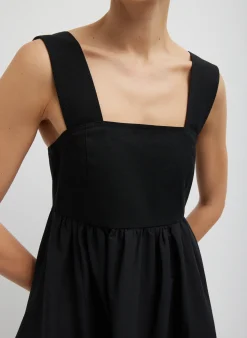 Linen Cotton Voile Sculpted Dress-Tibi Clearance