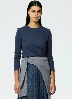 Long Sleeve Fitted T-Shirt-Tibi Online