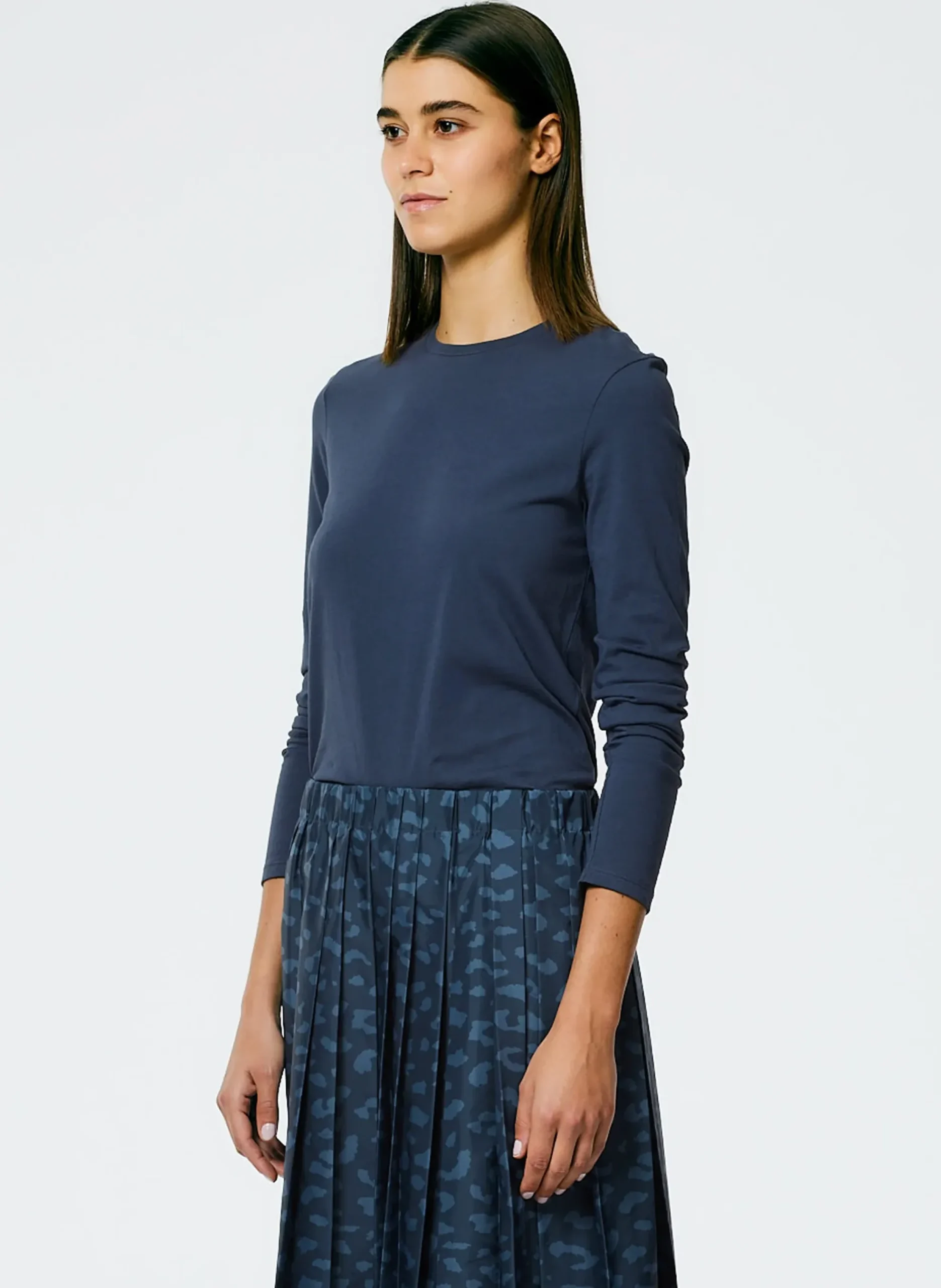 Long Sleeve Fitted T-Shirt-Tibi Online