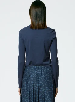 Long Sleeve Fitted T-Shirt-Tibi Online