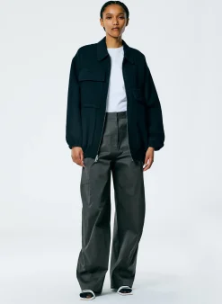 Luxe Wool Angora Oversized Bomber-Tibi Discount