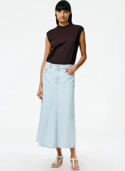 Mock Neck Sleeveless T-Shirt-Tibi Outlet
