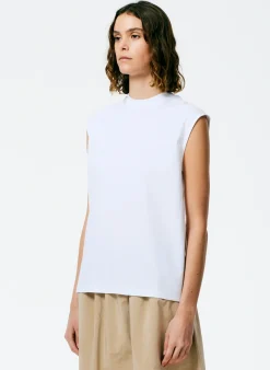 Mock Neck Sleeveless T-Shirt-Tibi Online