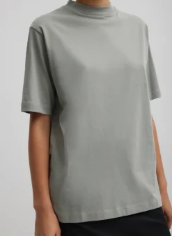 Mock Neck Unisex T-Shirt-Tibi Fashion