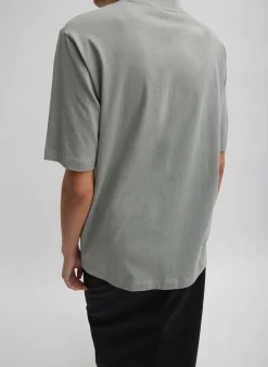 Mock Neck Unisex T-Shirt-Tibi Fashion