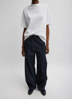 Mock Neck Unisex T-Shirt-Tibi Online