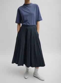 Mock Neck Unisex T-Shirt-Tibi Outlet