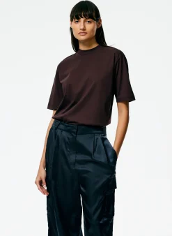 Mock Neck Unisex T-Shirt-Tibi Clearance