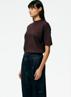 Mock Neck Unisex T-Shirt-Tibi Clearance