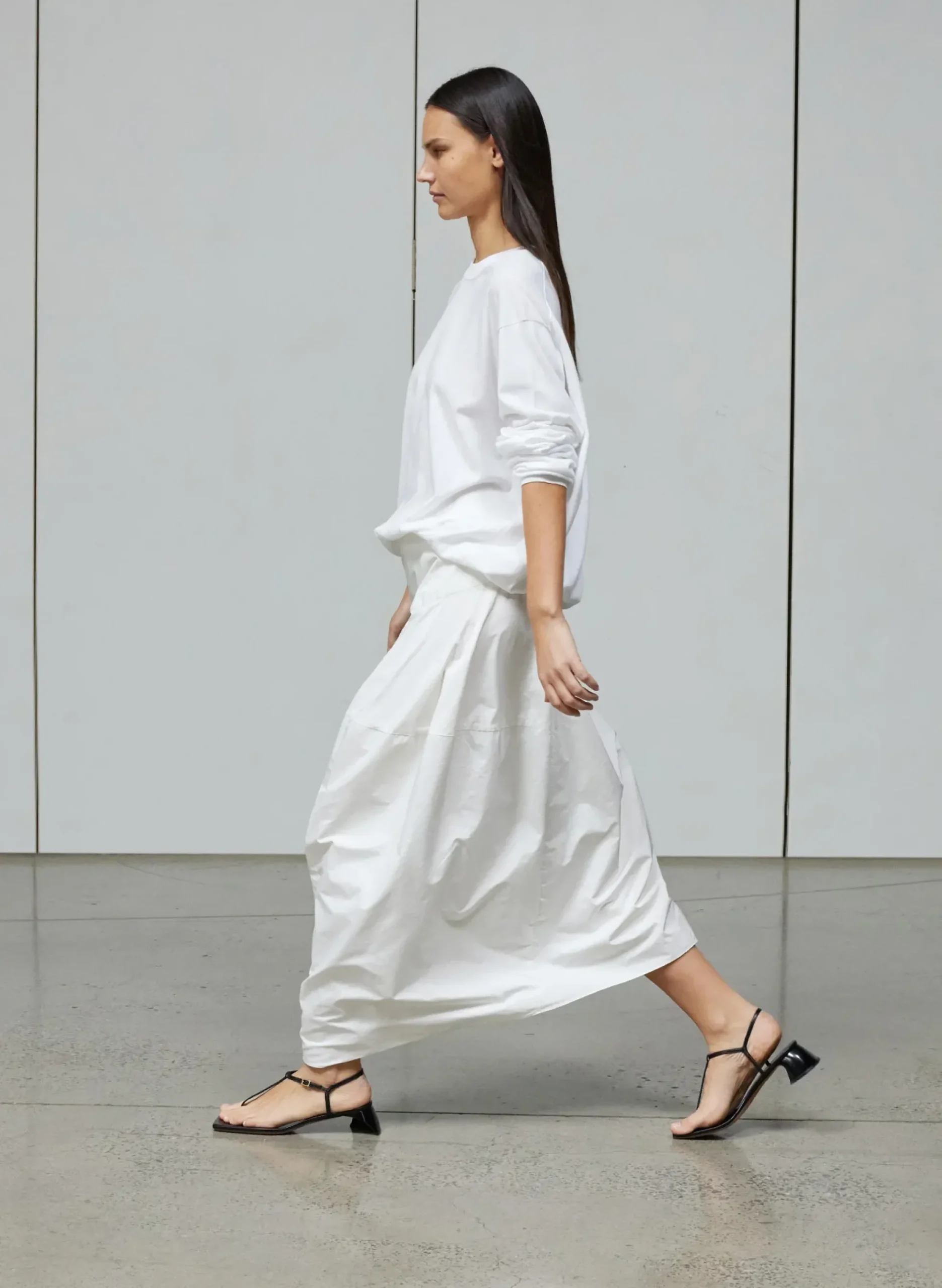Nylon Asymmetrical Balloon Skirt-Tibi Outlet